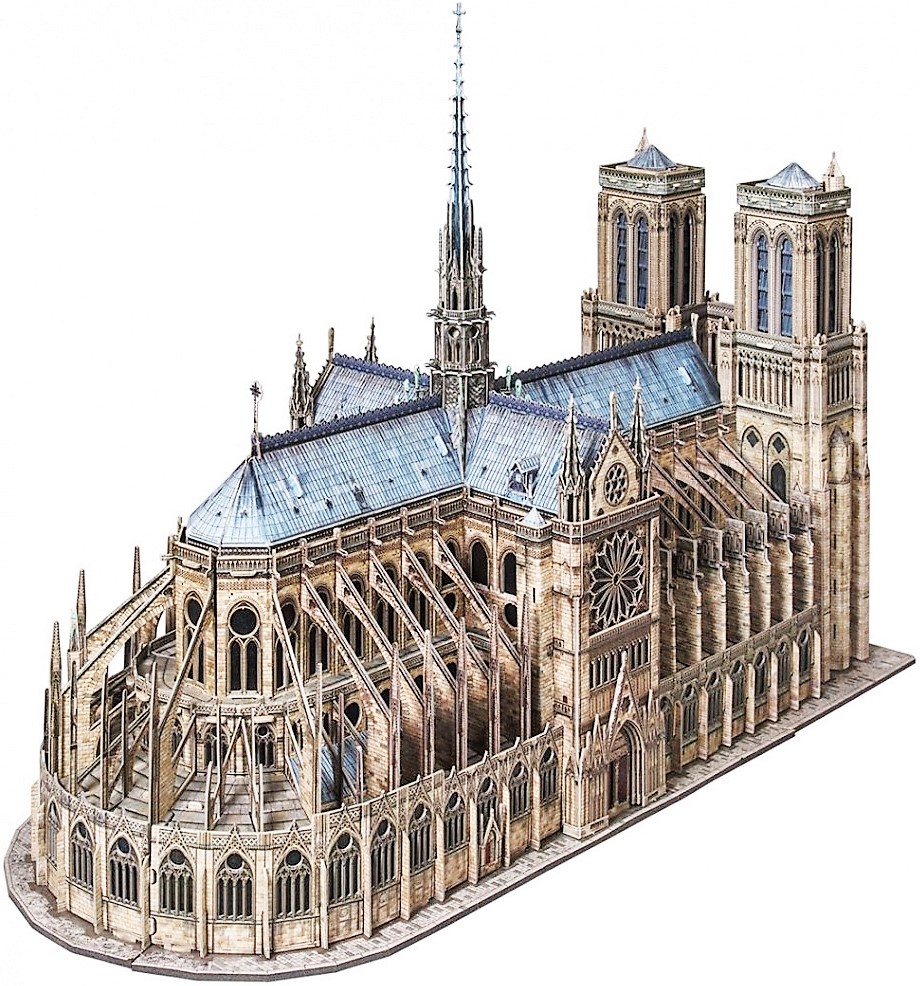 3d Puzzle KARTONMODELLBAU Sehr große Papiermodell Notre Dame de Paris 387 Teile 