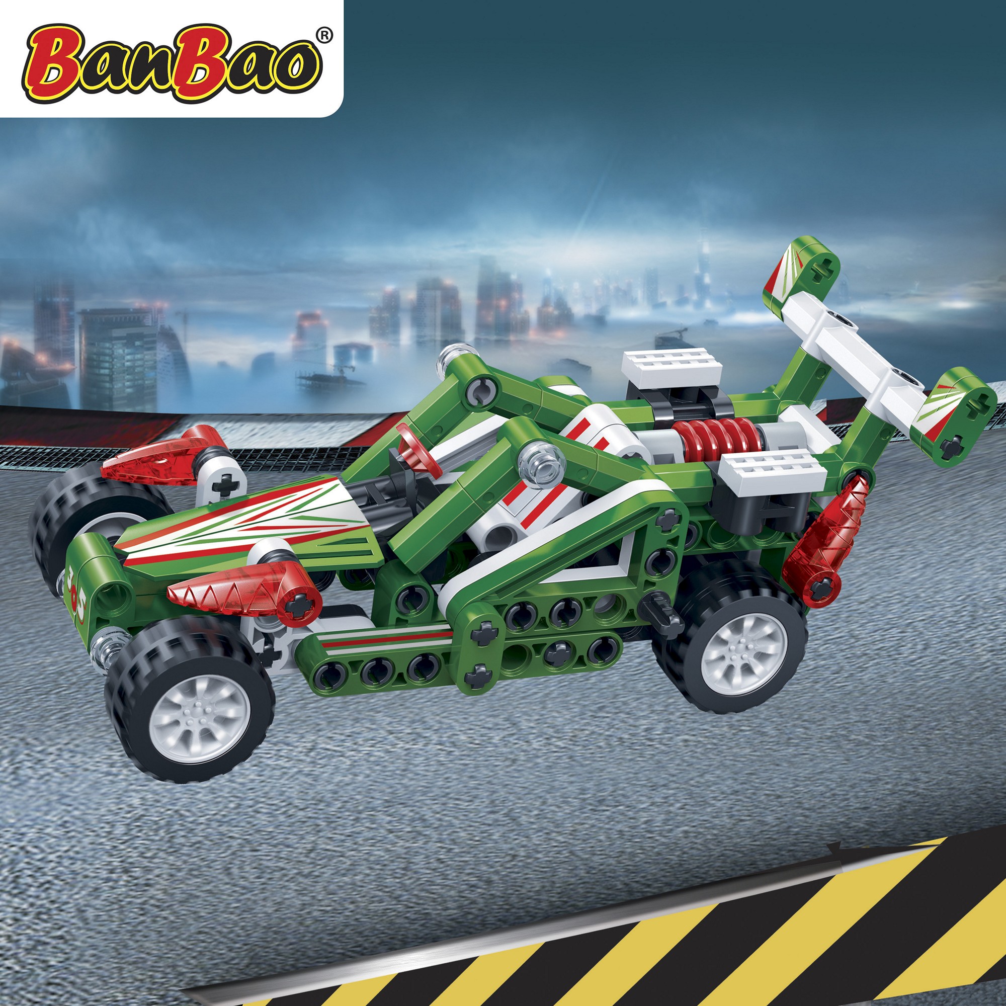 Kinder Geschenk Konstruktions Spielzeug Bausteine Baukästen Rennwagen Hi-Tech Banbao 6965 Vendetta