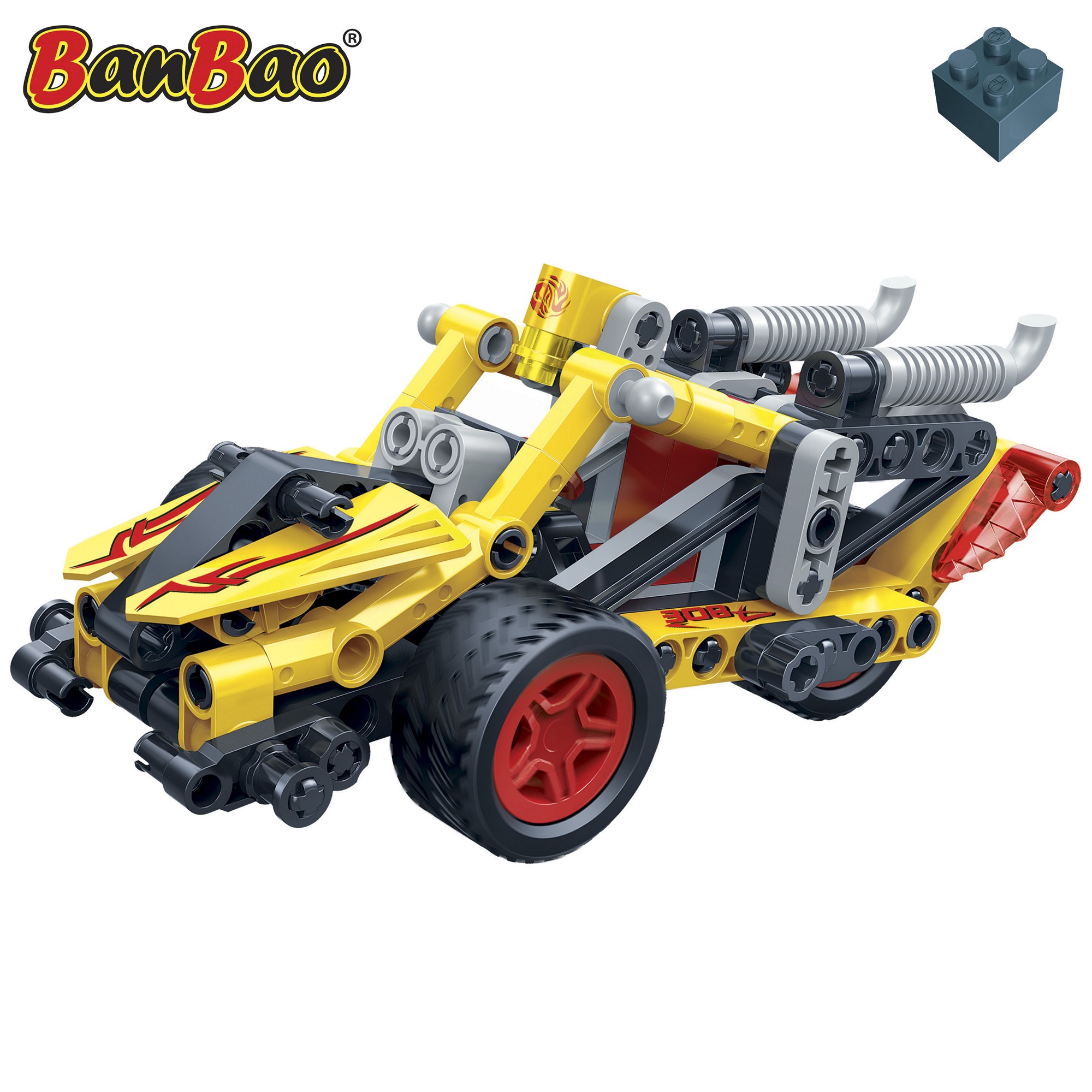 Kinder Geschenk Konstruktions Spielzeug Bausteine Baukästen Rennwagen Hi-Tech Banbao 6967 Scarlett