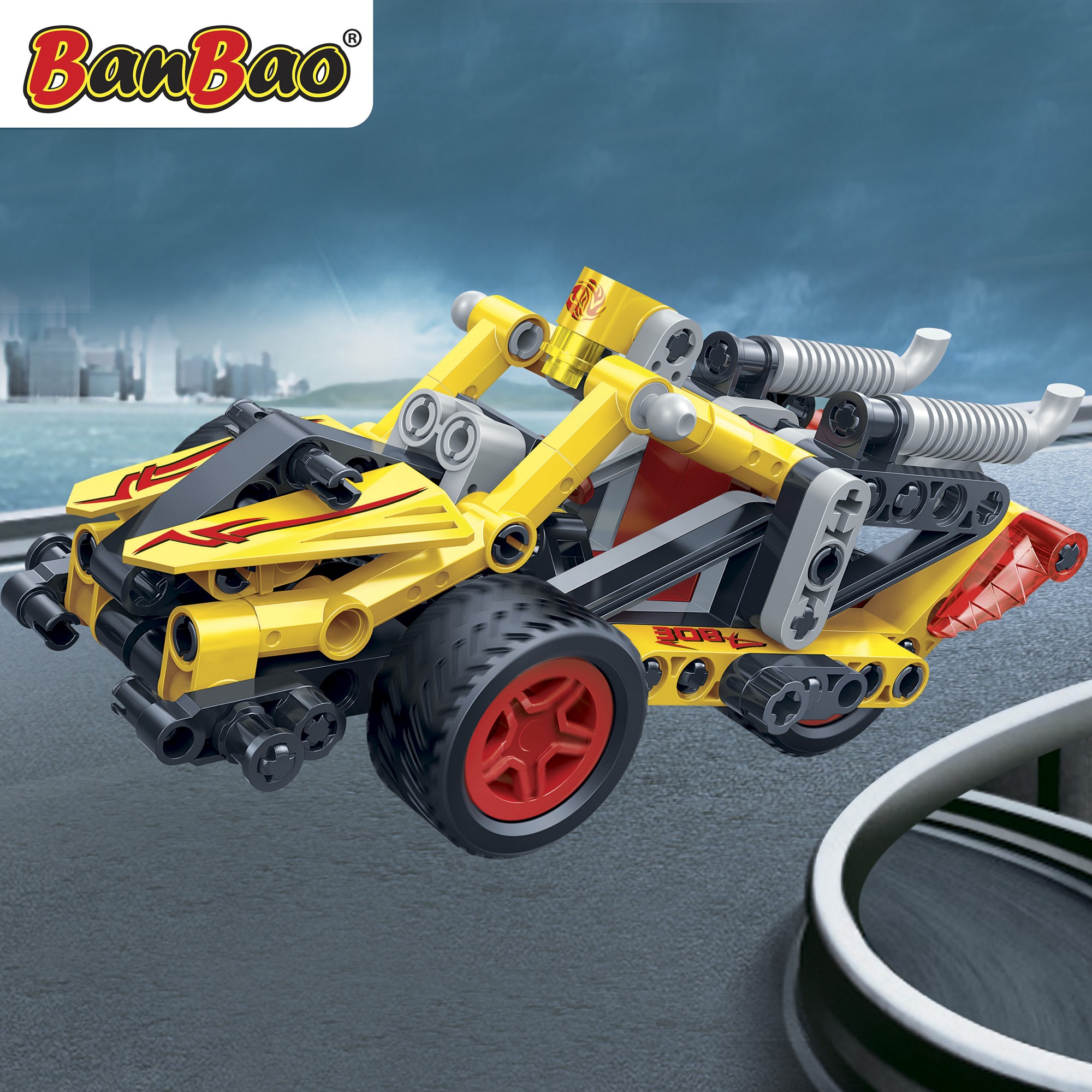 Kinder Geschenk Konstruktions Spielzeug Bausteine Baukästen Rennwagen Hi-Tech Banbao 6967 Scarlett