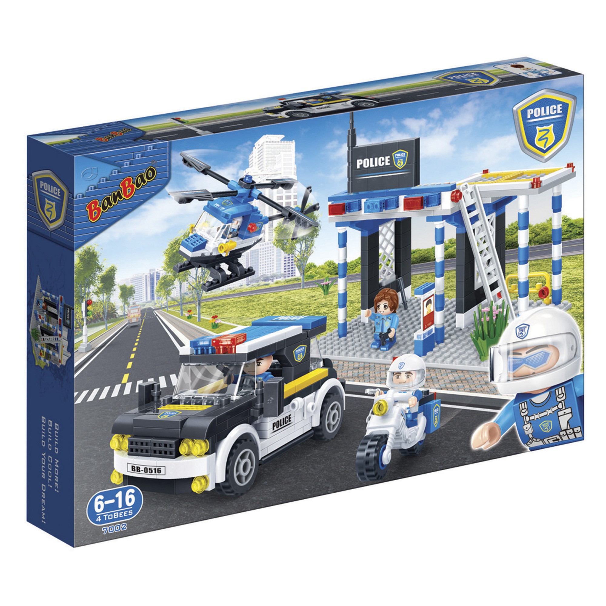 Kinder Geschenk Konstruktions Spielzeug Bausteine Baukästen Rennwagen Politie Banbao 7002 Blast