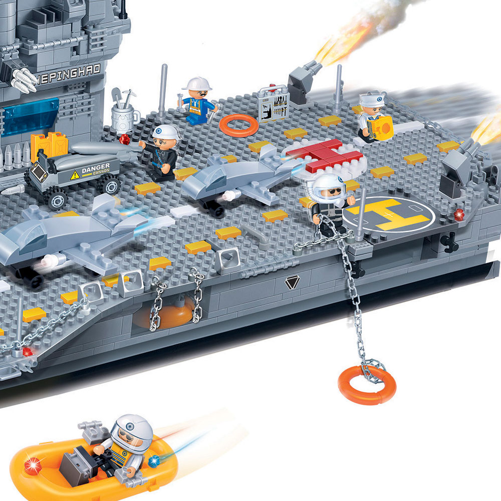 Kinder Geschenk Konstruktion Spielzeug Bausteine Baukästen Schiff Flugzeugträger Marine