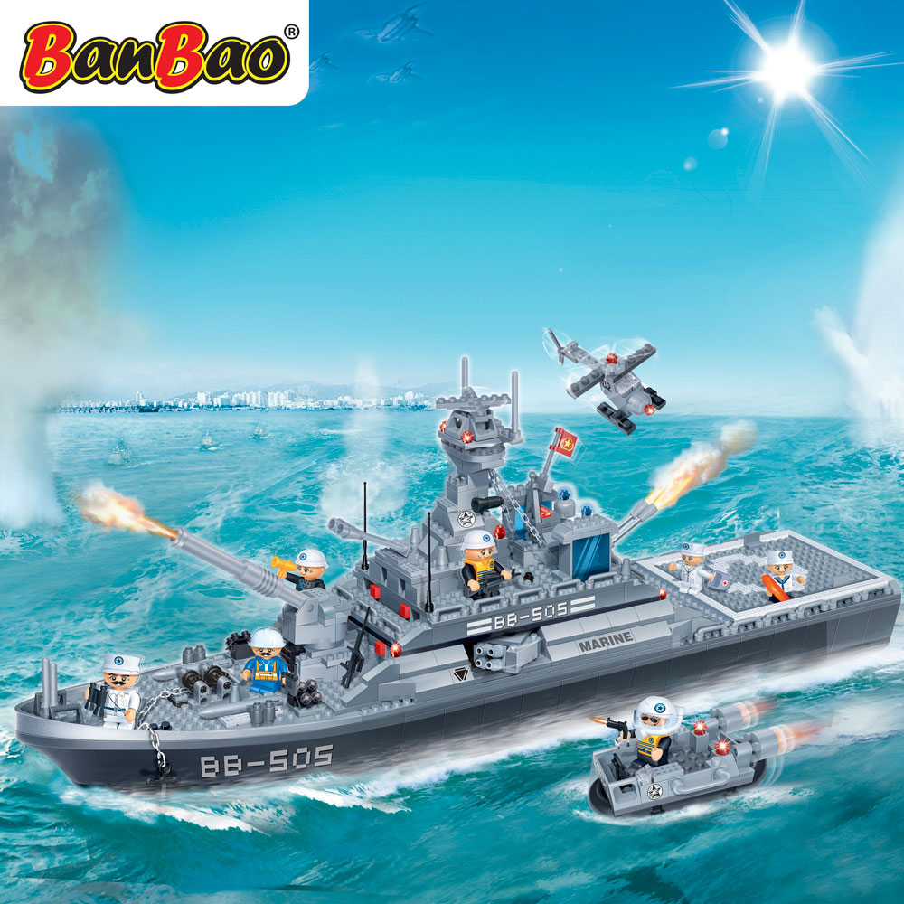 WANGE-5660 Bausteine Marine Schlachtschiff Modell Montage Spielzeug OVP 774PCS 