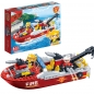 Preview: Feuerwehr Schiff Kinder Geschenk Konstruktion Spielzeug Bausteine Bausatz 7105