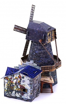 3D Puzzle KARTONMODELLBAU Papier Modell Geschenk Idee SpielzNeueug Windmühle