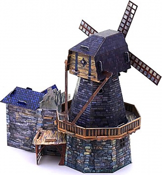 3D Puzzle KARTONMODELLBAU Papier Modell Geschenk Idee SpielzNeueug Windmühle