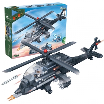 Kinder Geschenk Konstruktion Spielzeug Bausteine Baukästen 3 in 1 Militär Hubschrauber