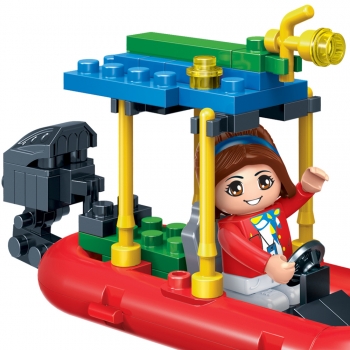 Safari Boot Kinder Geschenk Konstruktion Spielzeug Bausteine Baukästen 6662