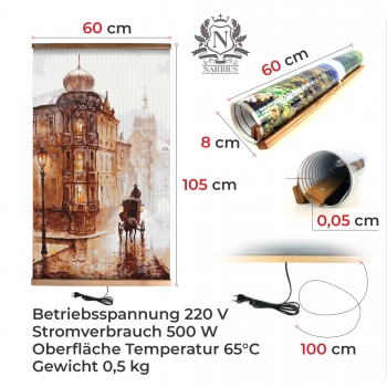 Infrarotheizung 500 Watt Bildheizung Heizbild Infrarot Bild Heizer Altes Prag