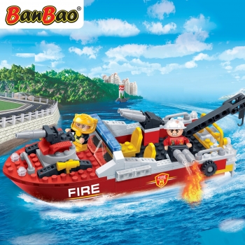 Feuerwehr Schiff Kinder Geschenk Konstruktion Spielzeug Bausteine Bausatz 7105