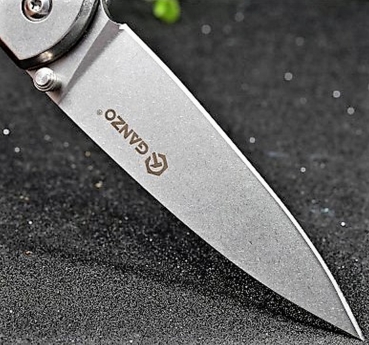 Klapp Taschen Einhand Outdoor Freizeit Angeln Zelten Messer GANZO G743-2 Schwarz