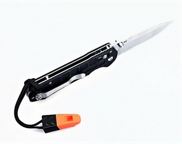 Klapp Taschen Einhand Outdoor Freizeit Angeln Zelten Messer GANZO G7452P-WS Schw