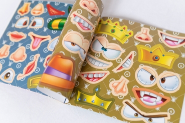 "Книга Веселі наліпки Принци" - Lustige Prinzen Sticker - Ein Kinderbuch auf Ukrainisch mit Aufklebern