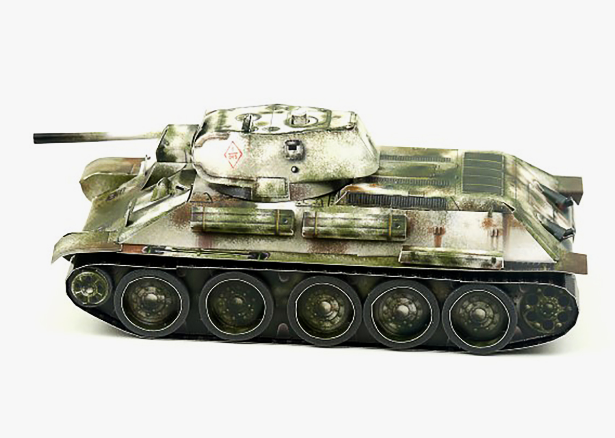 3D Puzzle KARTONMODELLBAU Papier Modell Geschenk Idee Spielzeug Panzer T-34 w 