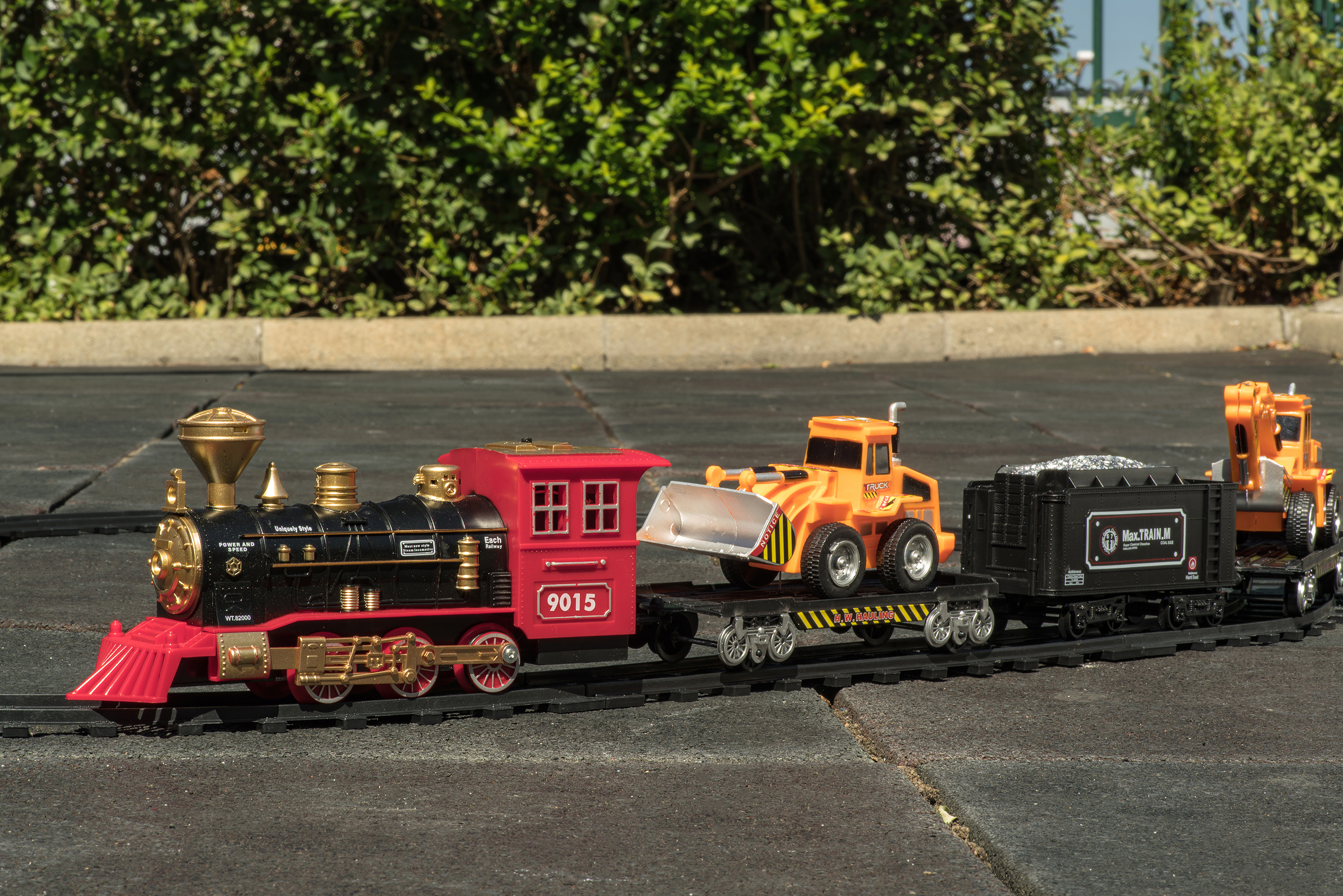 Rayline Zug Set Rail King Spielzeug Modellbau Lokomotive Schienen 103,5 x 67,5cm Licht und Rauch