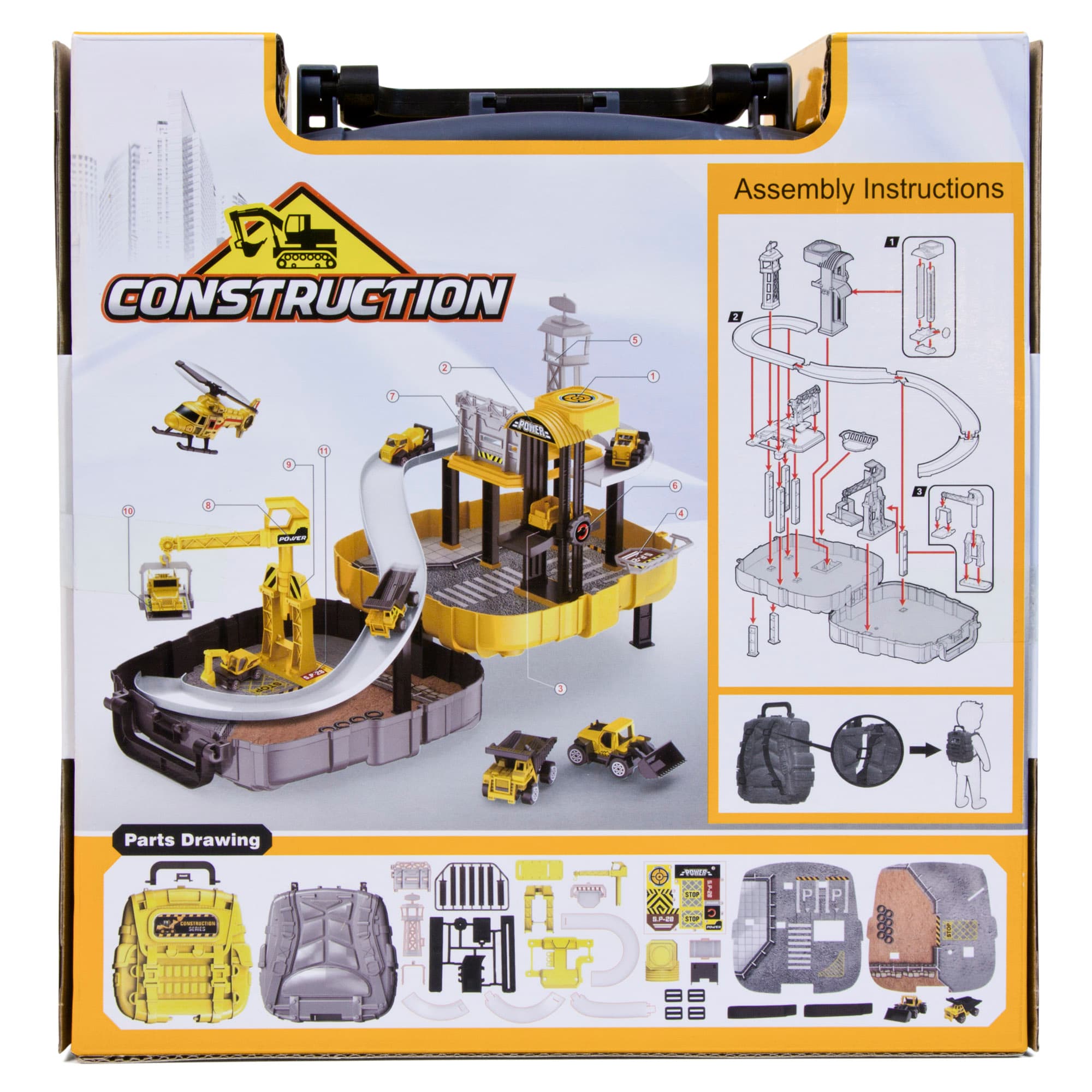 Germanseller - Tragbare Garage Spielzeug mit 3-ebene Parking Parkhaus