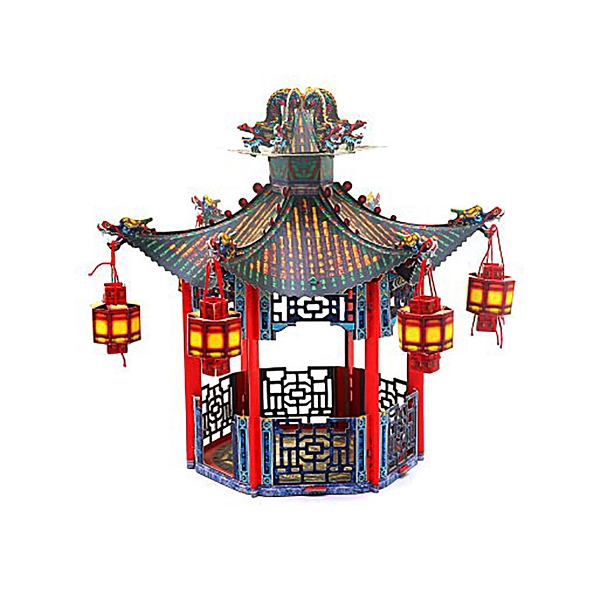 3D Puzzle KARTONMODELLBAU Papier Modell Geschenk Spielzeug Chinesischer Pavillion