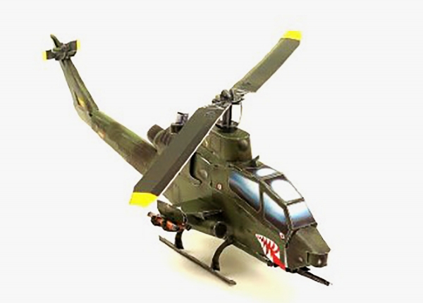 3D Puzzle KARTONMODELLBAU Papier Modell Geschenk Hubschrauber AH-1S Cobra (Grün)
