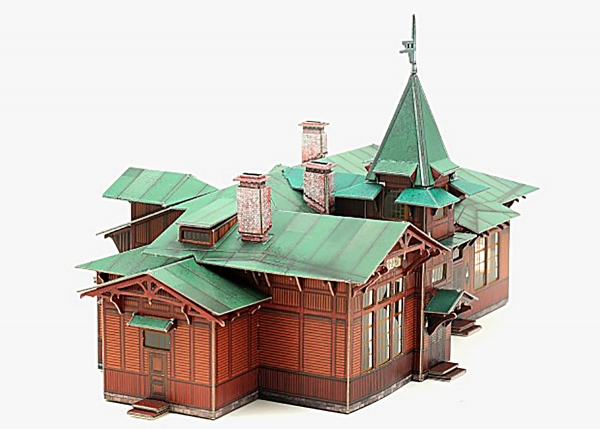3D Puzzle KARTONMODELLBAU Modell Geschenk Idee Eisenbahn Bahnhof Mozhaiskaya Neu 