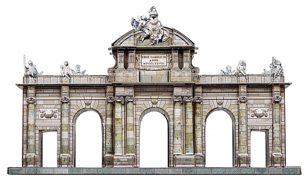 3D Puzzle KARTONMODELLBAU Papier Modell Geschenk Idee Spielzeug Puerta de Alcalá