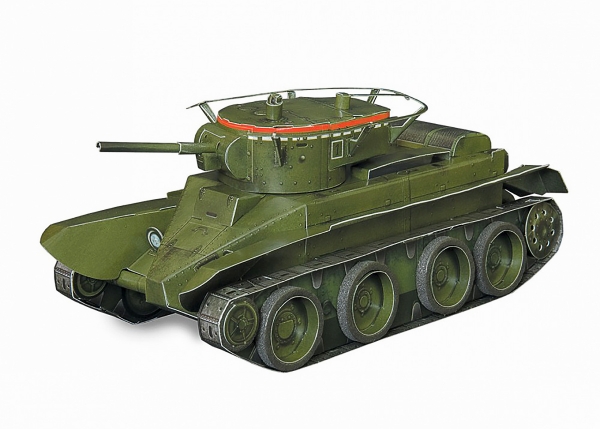 3D Puzzle KARTONMODELLBAU Papier Modell Geschenk Idee Spielzeug Panzer BT-5 NEU 