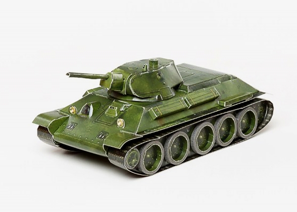 3D Puzzle KARTONMODELLBAU Modell Geschenk Idee Panzer T-34 grün 1941 Baujahr
