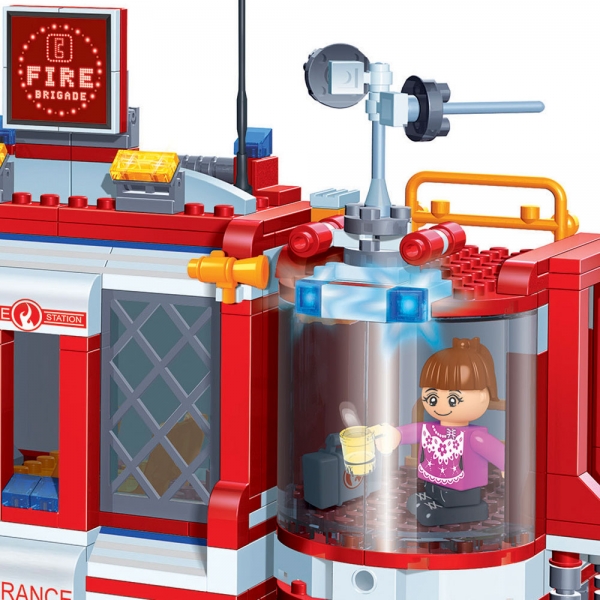 Kinder Geschenk Konstruktion Spielzeug Bausteine Baukästen Feuerwehrstation mit dem Auto