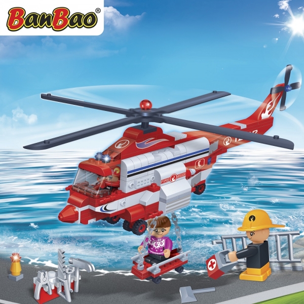 Kinder Geschenk Konstruktion Spielzeug Bausteine Baukästen Feuerwehr Hubschrauber