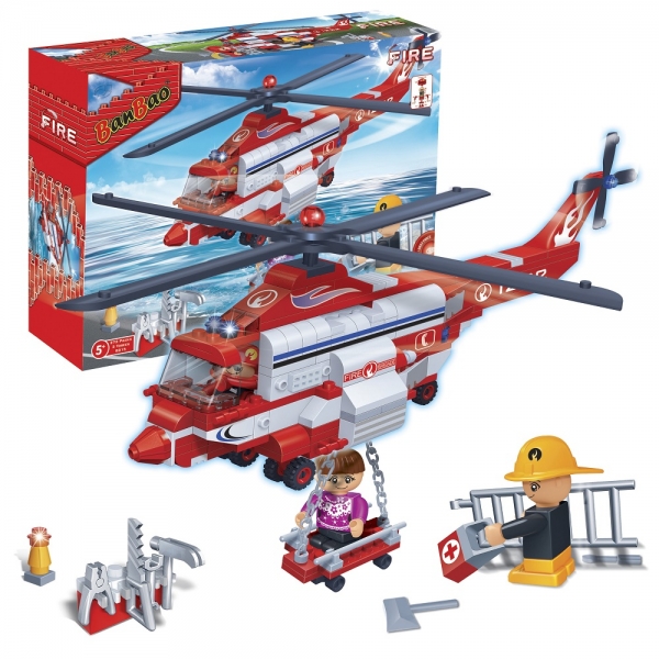 Kinder Geschenk Konstruktion Spielzeug Bausteine Baukästen Feuerwehr Hubschrauber
