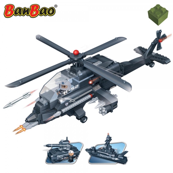 Kinder Geschenk Konstruktion Spielzeug Bausteine Baukästen 3 in 1 Militär Hubschrauber