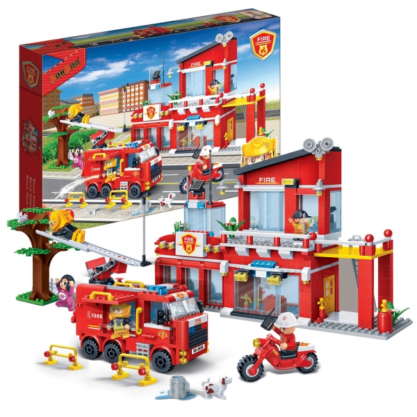 Feuerwache Kinder Geschenk Konstruktion Spielzeug Bausteine Baukästen 7101