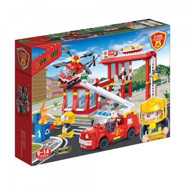 Feuerwehr Garage Kinder Geschenk Konstruktion Spielzeug Bausteine Bausatz 7102