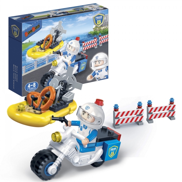 Motorrad + Boot Kinder Geschenk Konstruktion Spielzeug Bausteine Baukästen 7018