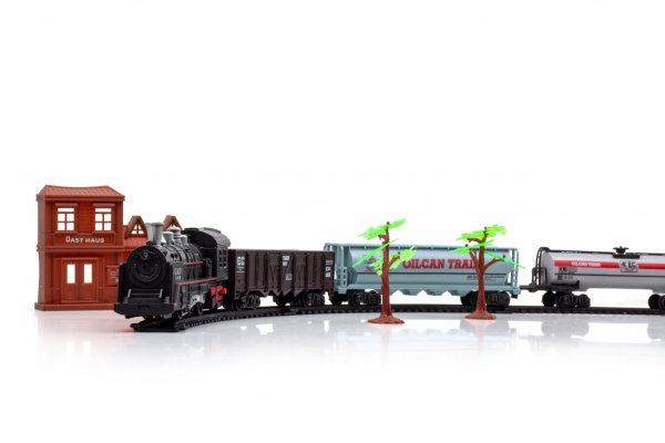 19051- 5 5-Teiliges Modell eisenbahn Zugset Spielzeug mit Lokomotive und Schienen