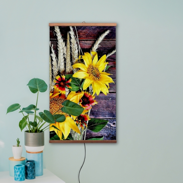 Infrarotheizung 500 Watt Bildheizung Heizbild Infrarot Bild Heizer Sonnenblumen