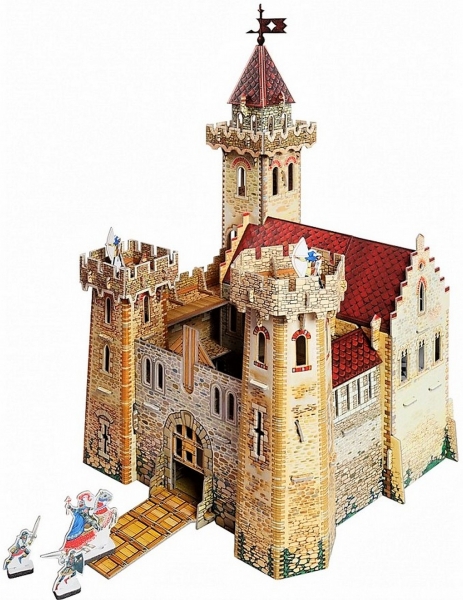 3d Puzzle KARTONMODELLBAU Papier Modell Geschenk Idee Spielzeug Ritterburg