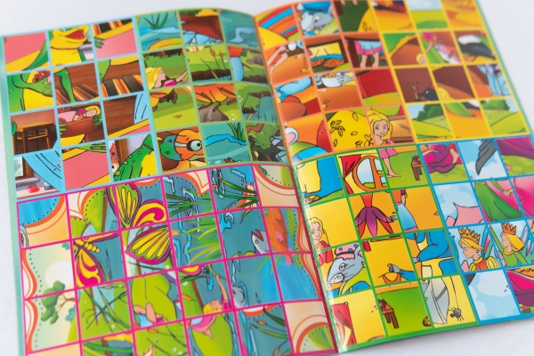 Malbuch mit Puzzle-Aufklebern "Däumelinchen"