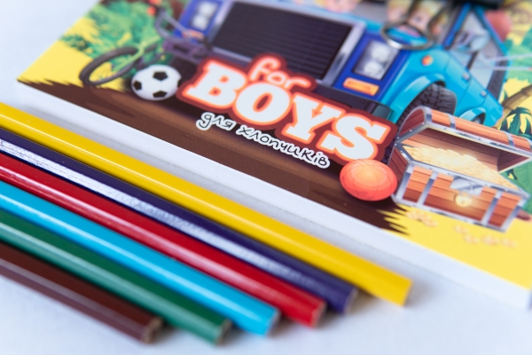 Набір для малювання з олівцями для хлопчиків- Malsatz mit Buntstiften für Jungen