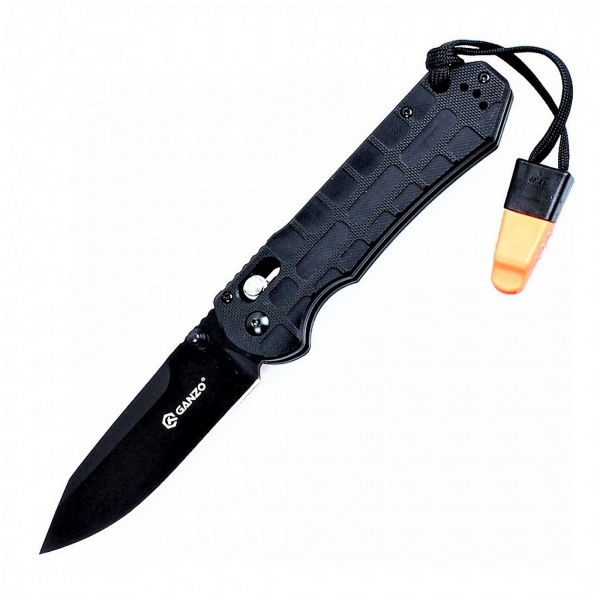 Klapp Taschen Einhand Outdoor Freizeit Angeln Zelten Messer GANZO G7453P-WS Schw