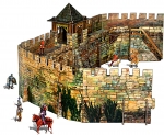 3D Puzzle KARTONMODELLBAU Papier Modell Geschenk Idee Spielzeug Burgmauer Neu