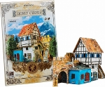 3d Puzzle KARTONMODELLBAU Papier Modell Geschenk Idee Spielzeug 250 HAUS NAHE DER MAUER
