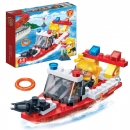Kinder Geschenk Spielzeug Konstruktion Feuer Rettungsboot Bausteine Baukästen