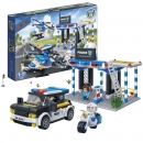 Polizei Garage Kinder Geschenk Konstruktion Spielzeug Bausteine Baukästen 7002